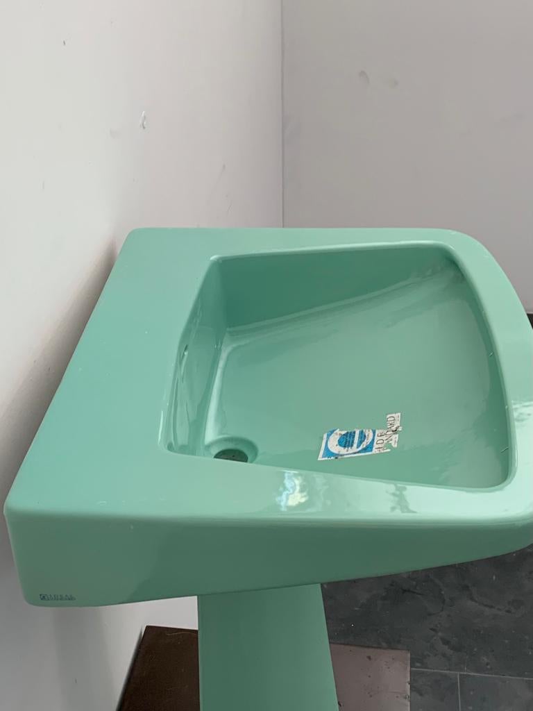 Mid-20th Century Oneline Sea Green Washbasin by Gio Ponti for Ideal Standard, 1953 For Sale