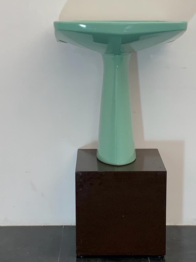 Oneline Sea Green Washbasin by Gio Ponti for Ideal Standard, 1953 For Sale 1