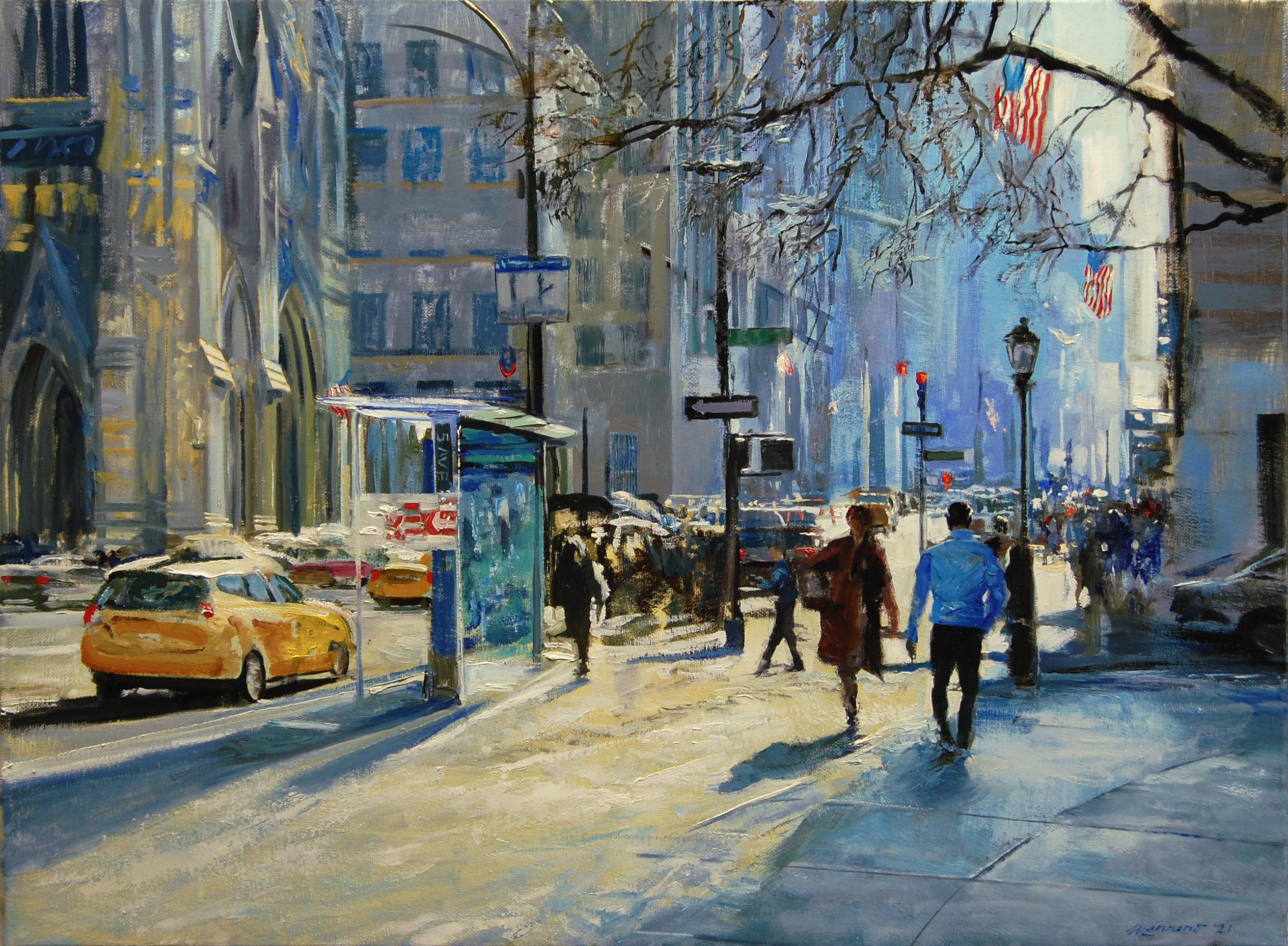 Onelio Marrero Interior Painting - 58th And 5th, Oil Painting