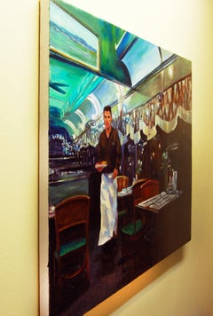 At the Clinton Station Diner, Oil Painting