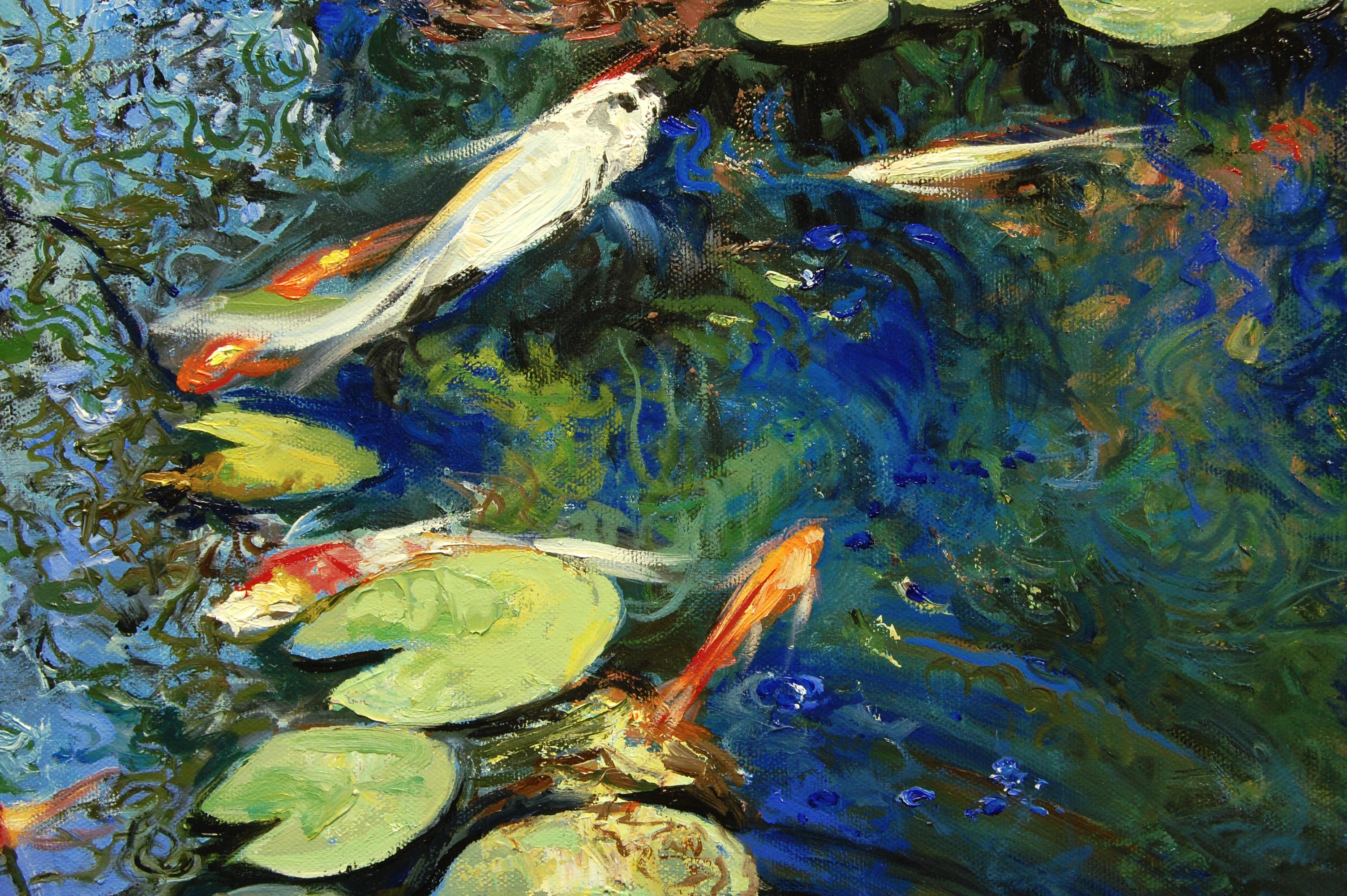 winston churchill goldfish pond painting