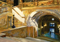 Used Boston Public Library Grand Staircase, Oil Painting