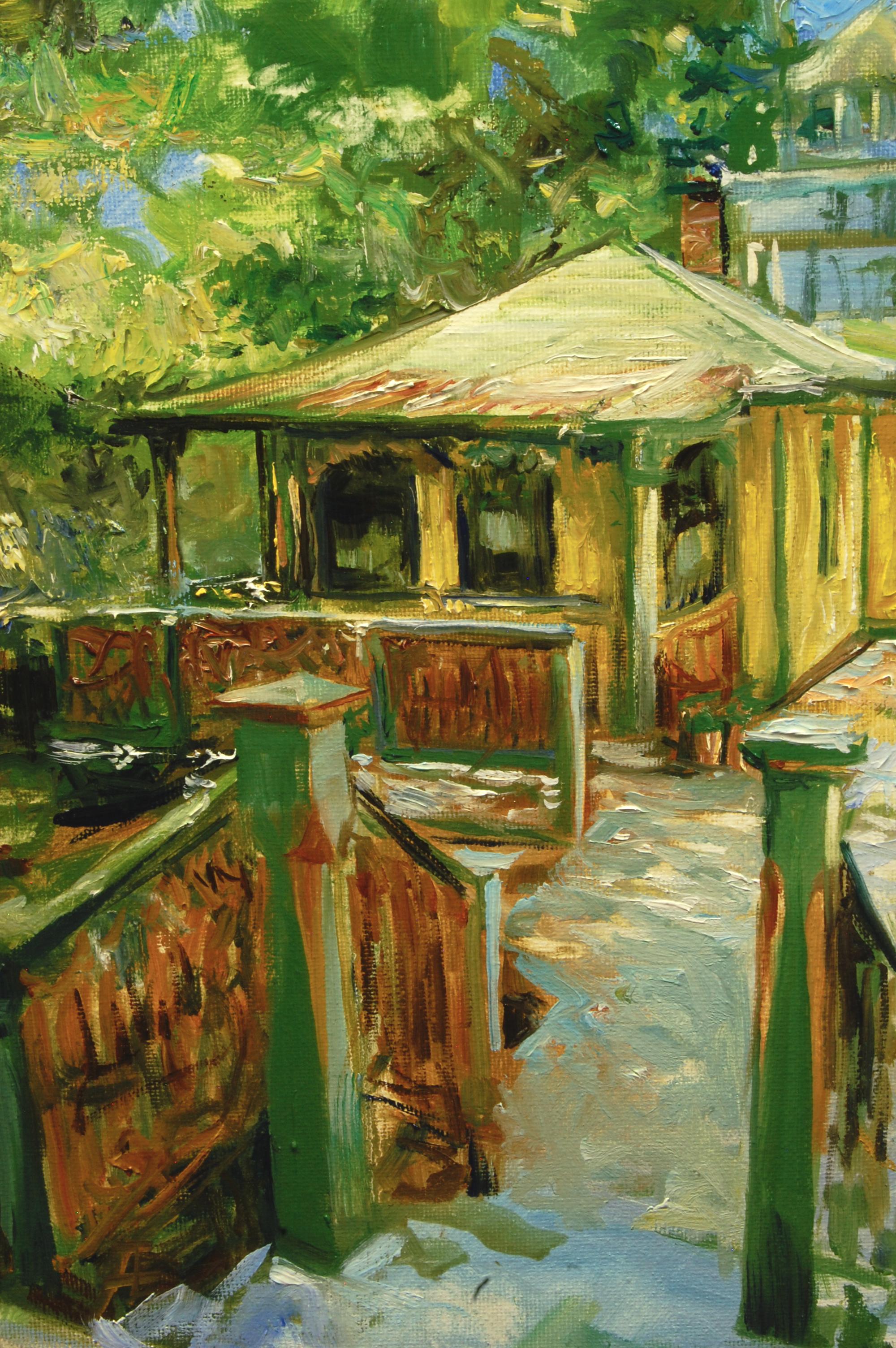 Bungalow di Cape May, Pittura a olio - Interior Painting Marrone di Onelio Marrero
