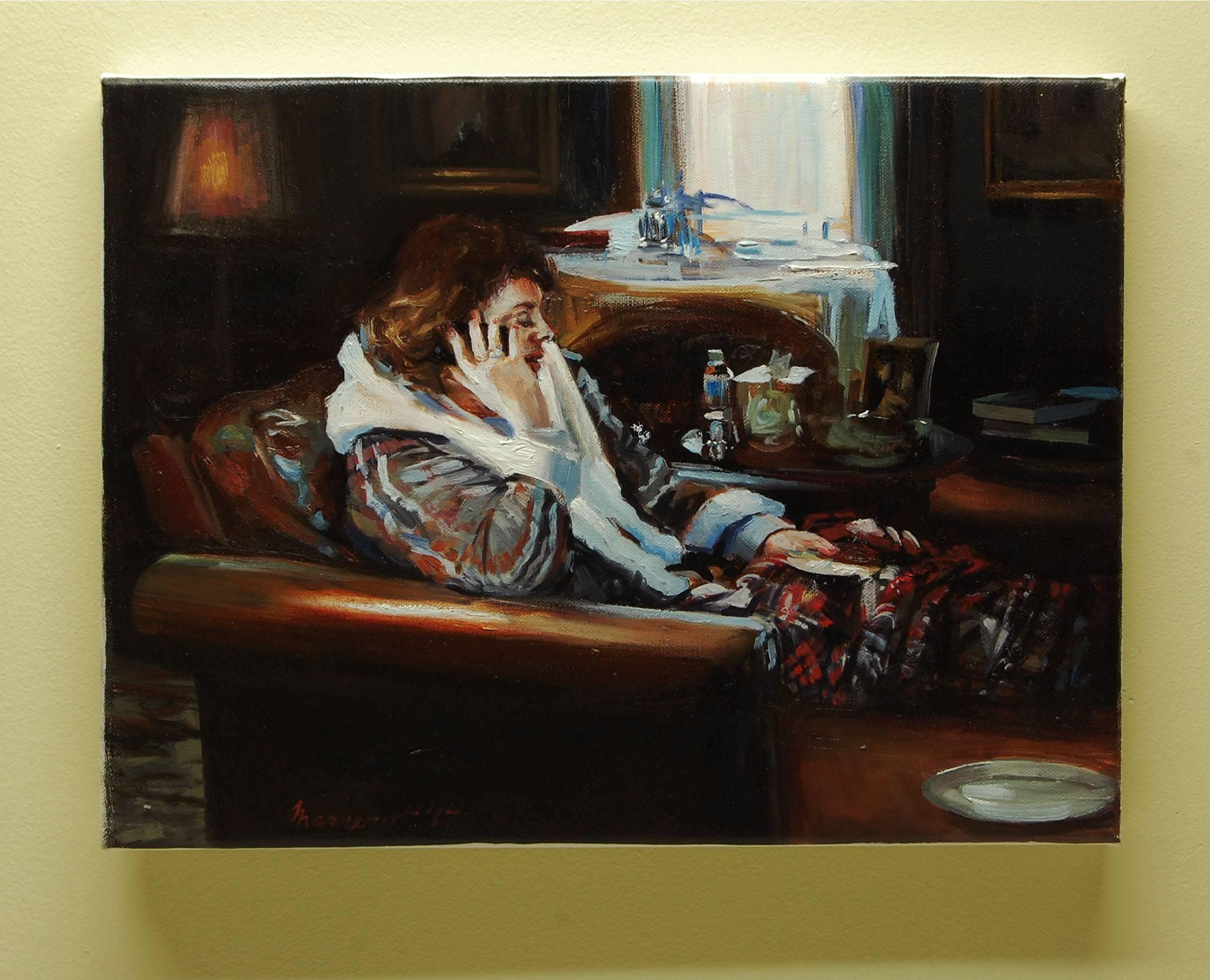Cozy Chat Onelio Marrero Oil painting on stretched canvas 2