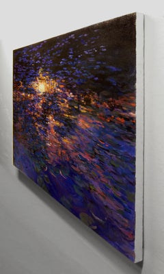Last Light on the Water Lilies, Oil Painting