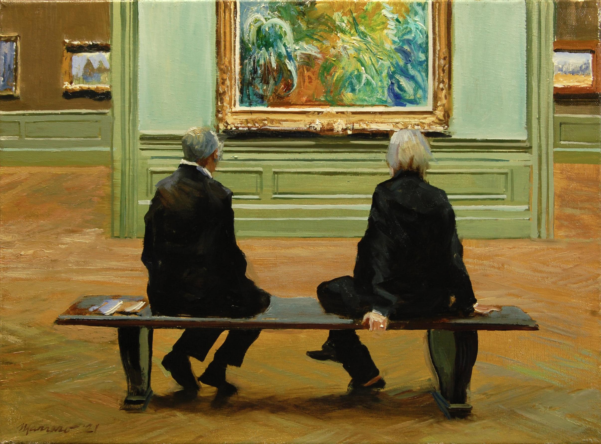 Onelio Marrero Interior Painting - Monet To Themselves, Oil Painting