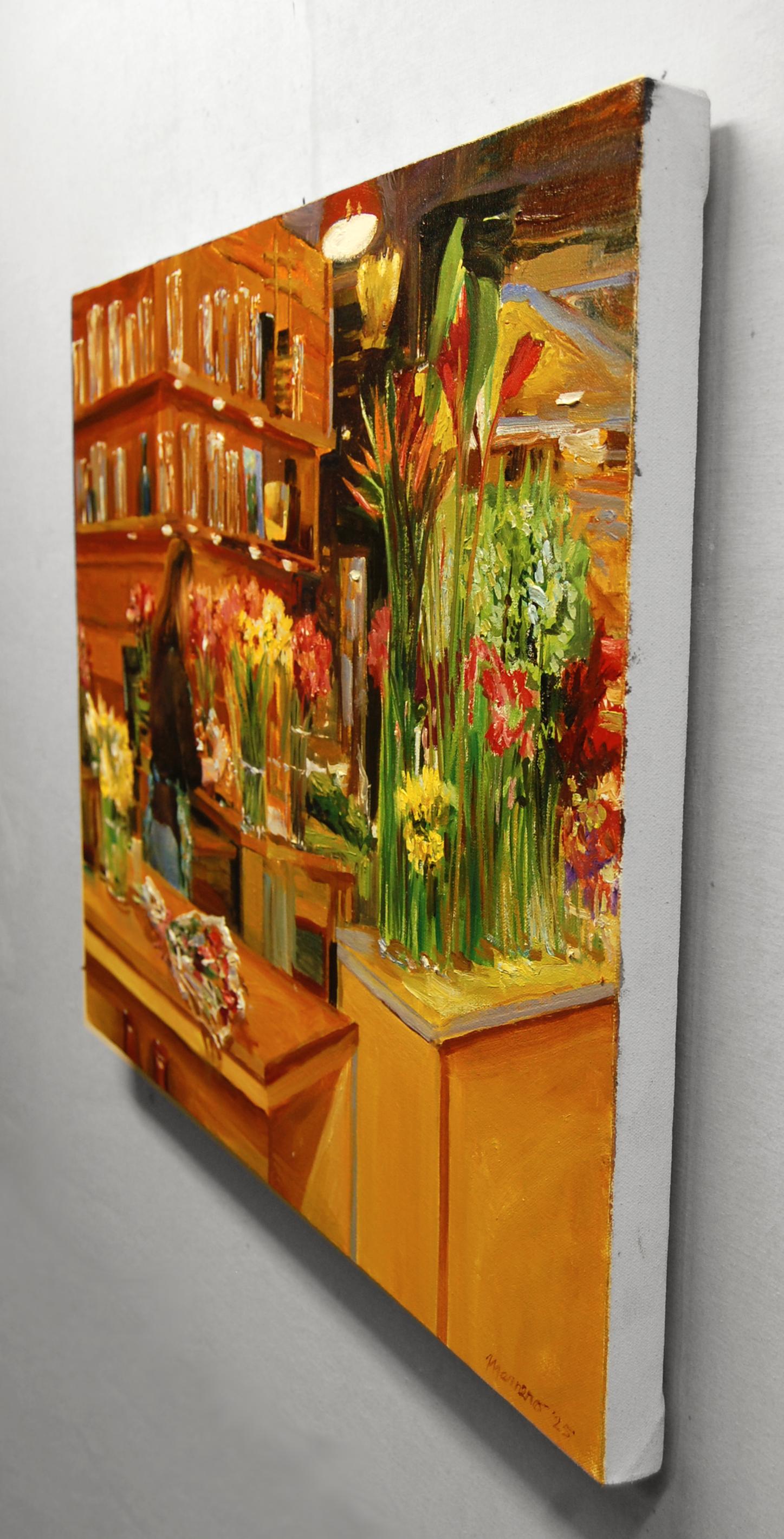 Jonc de la fête des mères, peinture à l'huile - Impressionnisme Art par Onelio Marrero