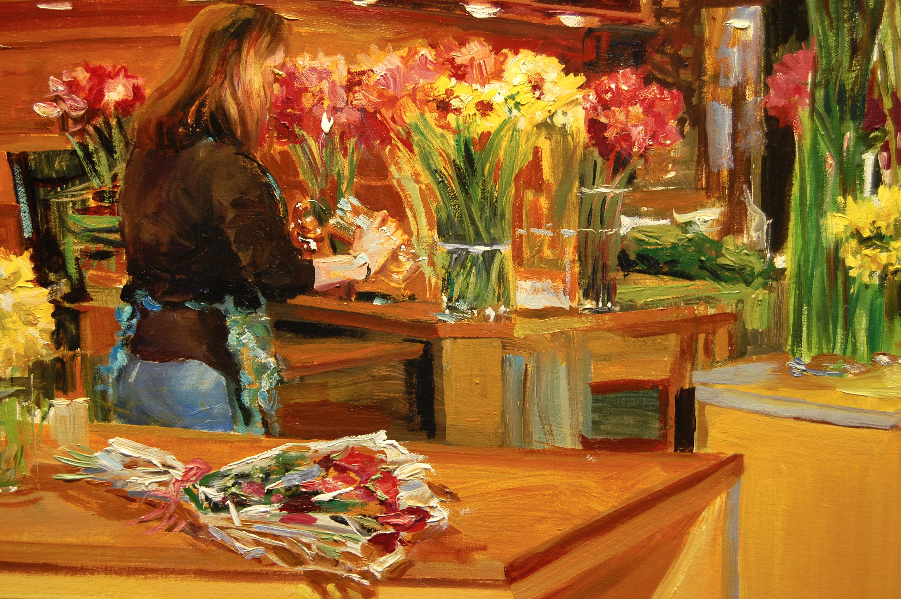 Jonc de la fête des mères, peinture à l'huile en vente 1