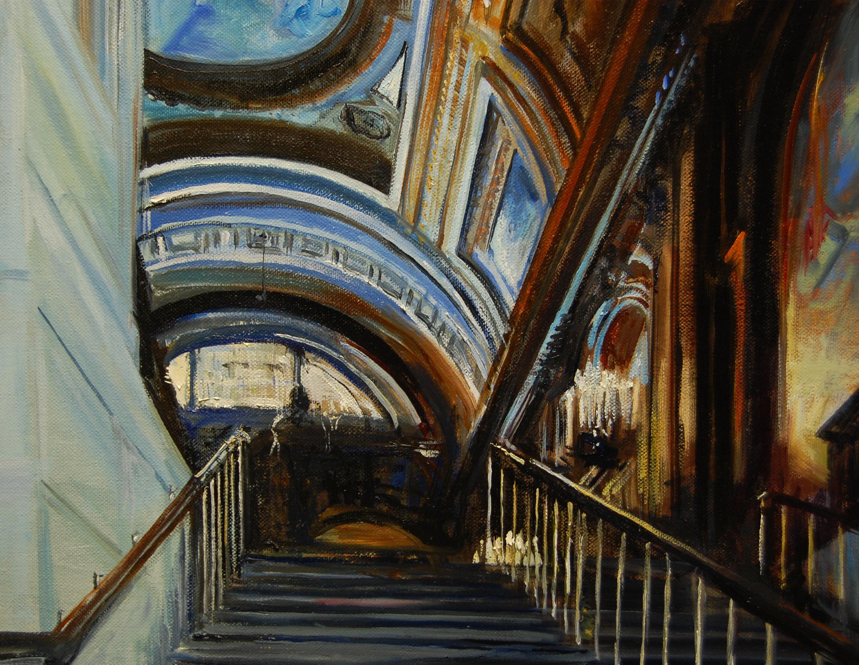 Stairway to a New Journey - Black Interior Painting by Onelio Marrero