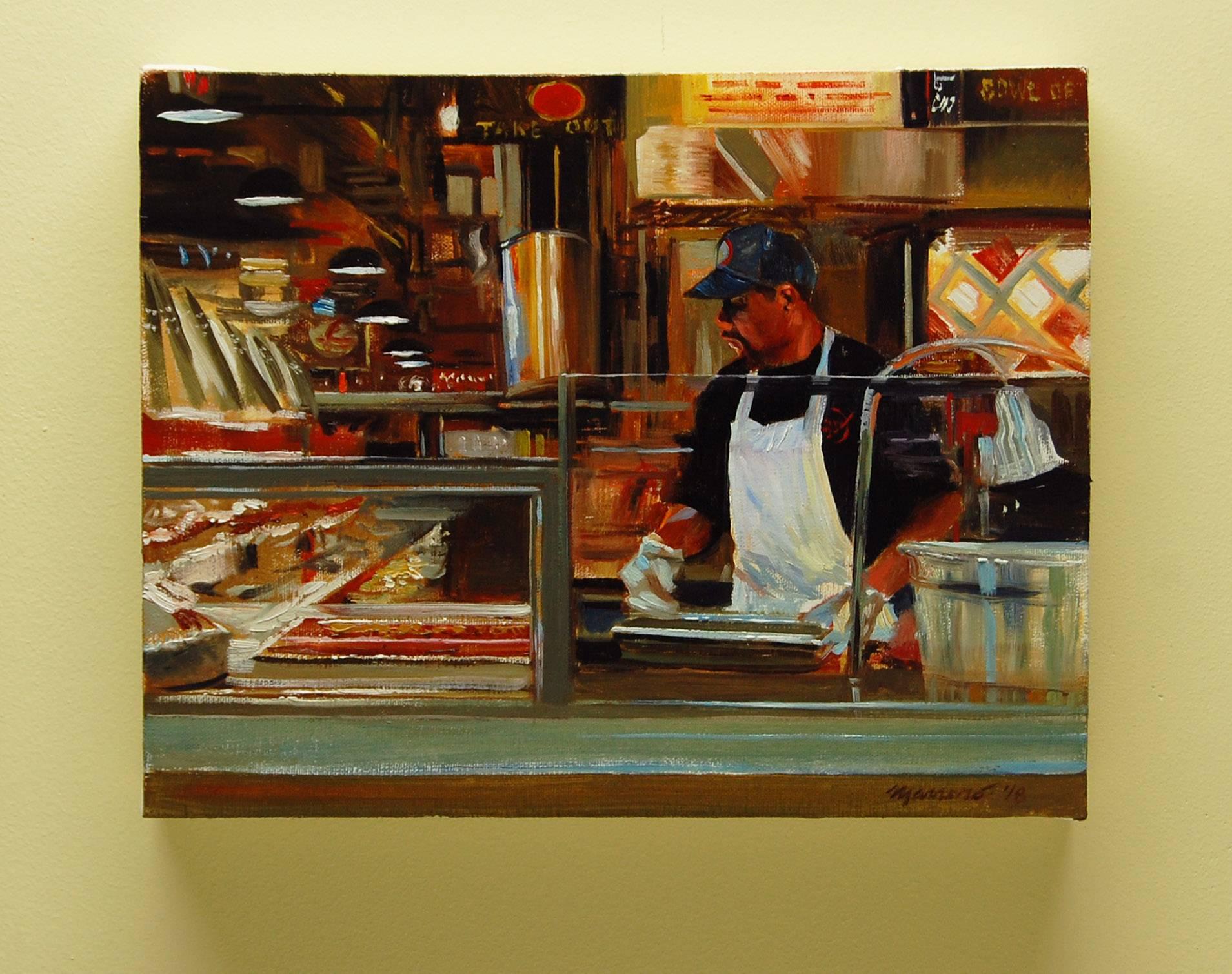 Take Out - Realist Painting by Onelio Marrero