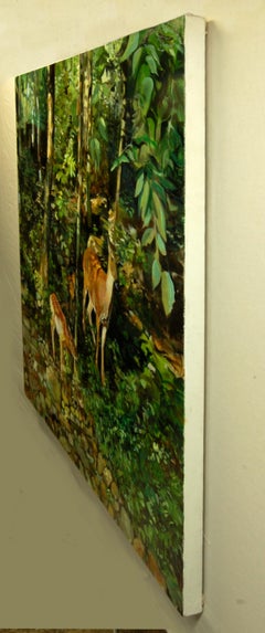 The Watchful Doe, Oil Painting