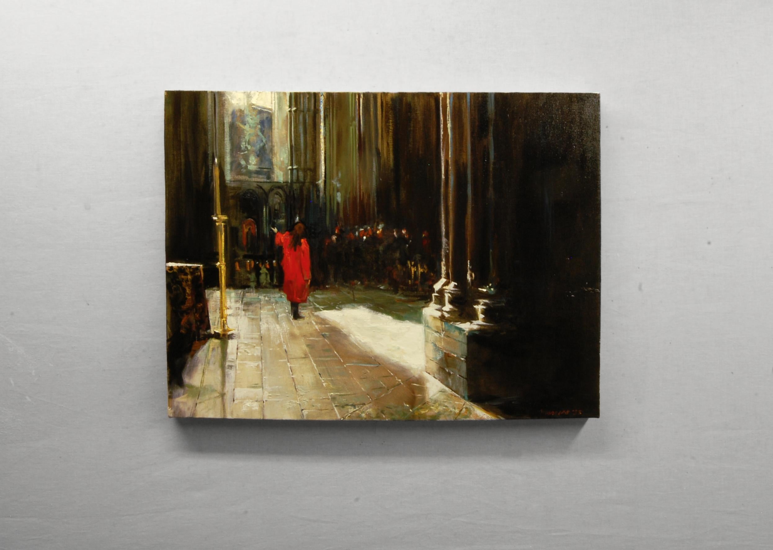 <p>Commenti dell'artista<br>Il dipinto cattura l'atmosfera del tardo pomeriggio all'interno dell'Abbazia di Westminster, emanando un'atmosfera contemplativa attraverso delicate pennellate. Il sole passa attraverso le vetrate e illumina il pavimento.