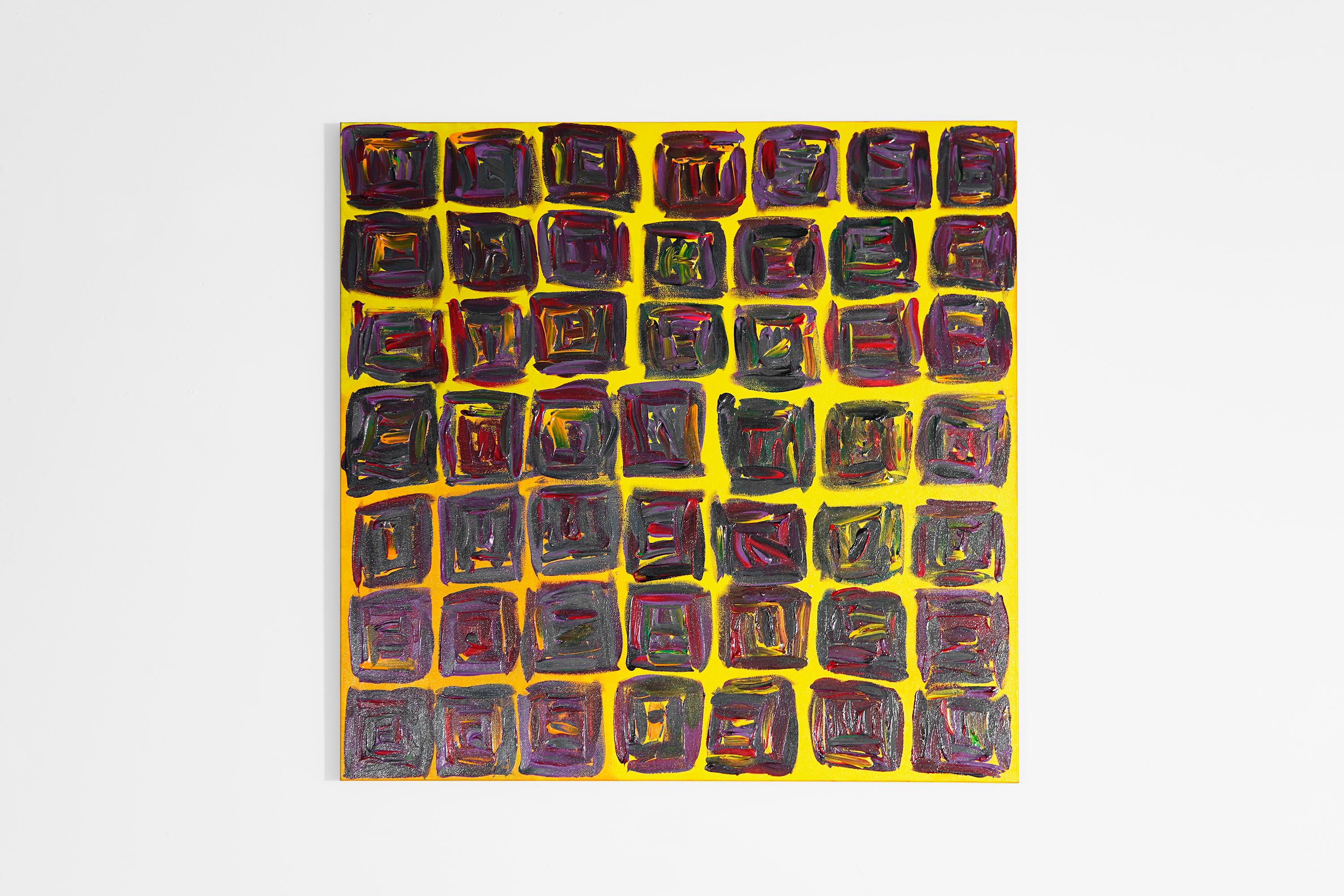 Titel: Einssein
Künstlerin: Vanessa Joy
Medium: Acryl auf Leinwand
Thema: Abstrakte Kunst
Größe: 36 x 36 Zoll

Oneness ist eine expressionistische Mustermalerei. Die Quadrate stellen Miniaturgemälde innerhalb des größeren Gemäldes dar, um den