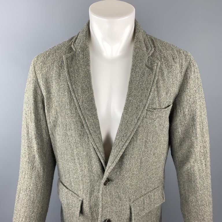ONES STROKE Size S Grey Textured Wool Notch Lapel Sport Coat For Sale ...