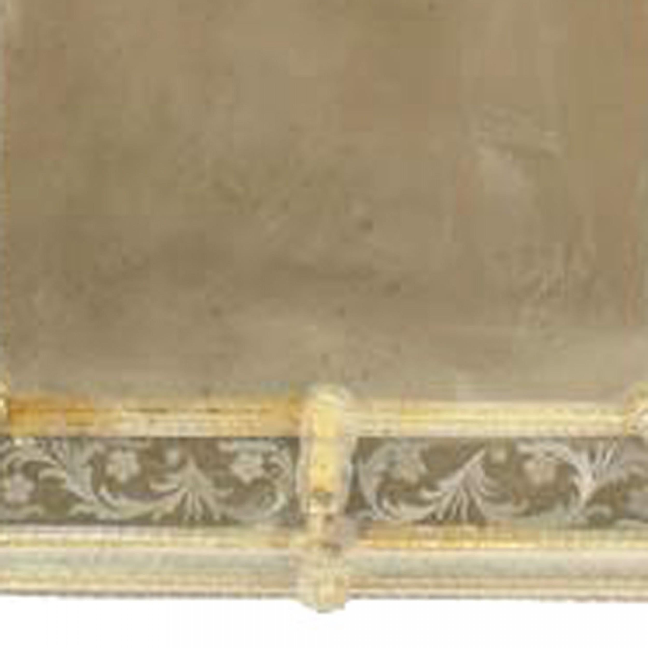 Ongaro e Fuga Italian Venetian Murano Etched Floral Design Wall Mirror In Good Condition For Sale In New York, NY