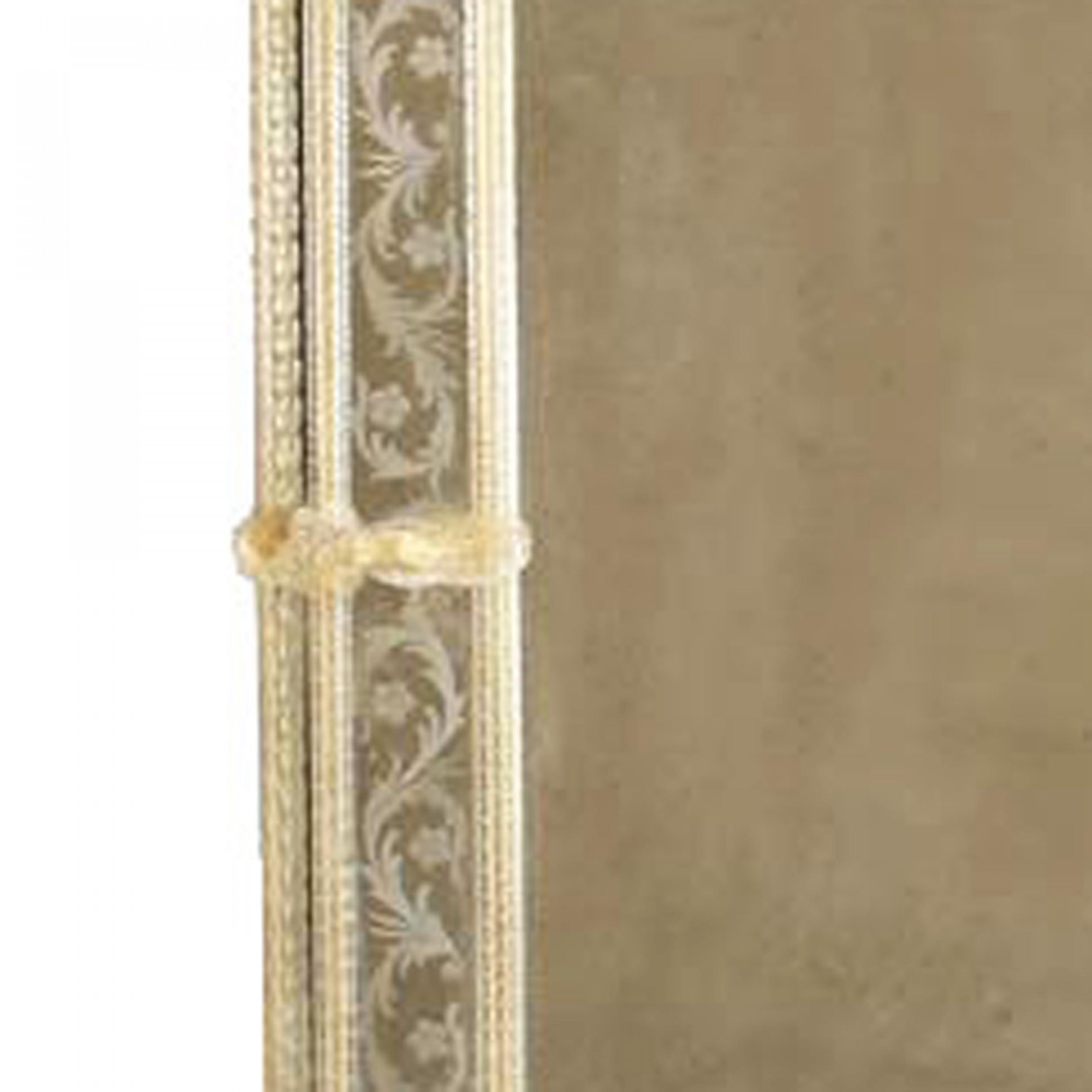 20th Century Ongaro e Fuga Italian Venetian Murano Etched Floral Design Wall Mirror For Sale