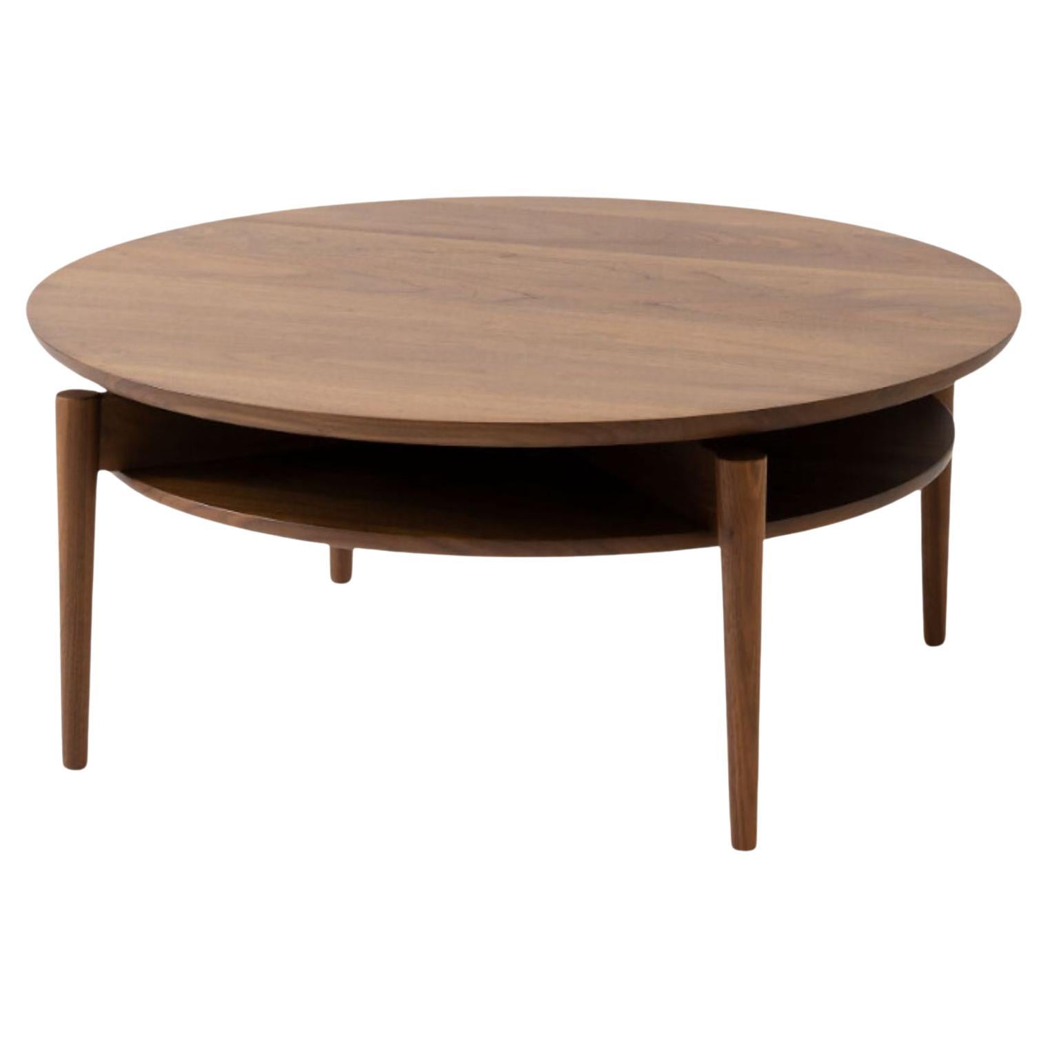 'Ongo' Coffee Table in Walnut and With Shelf for Hida For Sale
