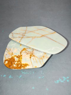 Oni - Carved Green Onyx Designer Nesting Tables