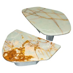Oni - Carved Green Onyx Designer Nesting Tables