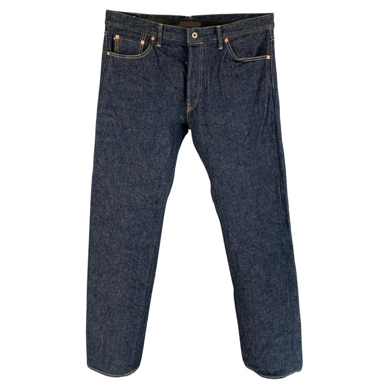 ONI DENIM Size 38 Indigo Contrast Stitch Selvedge Denim Button Fly Jeans at  1stDibs | oni denim jeans, oni jeans, oni 288zr