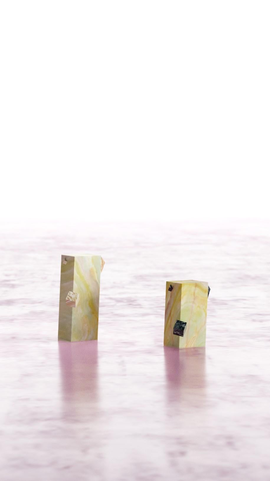 Modern Onice Verde Small Crystal Side Table by Serafini For Sale