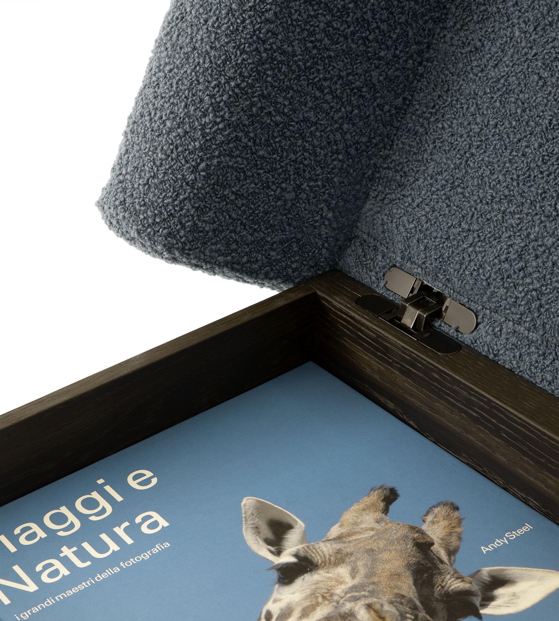 Italian Onigiri Wool and Laguna Oak Pouf by Morica Design For Sale