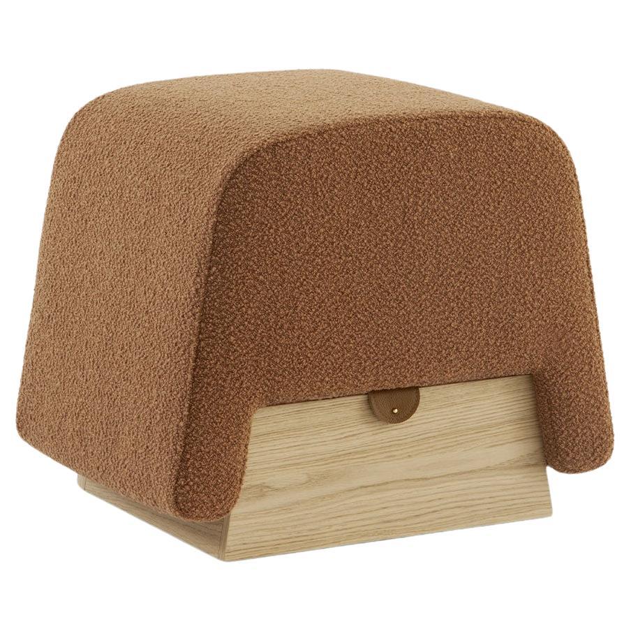 Onigiri Wool and Oak Pouf by Morica Design