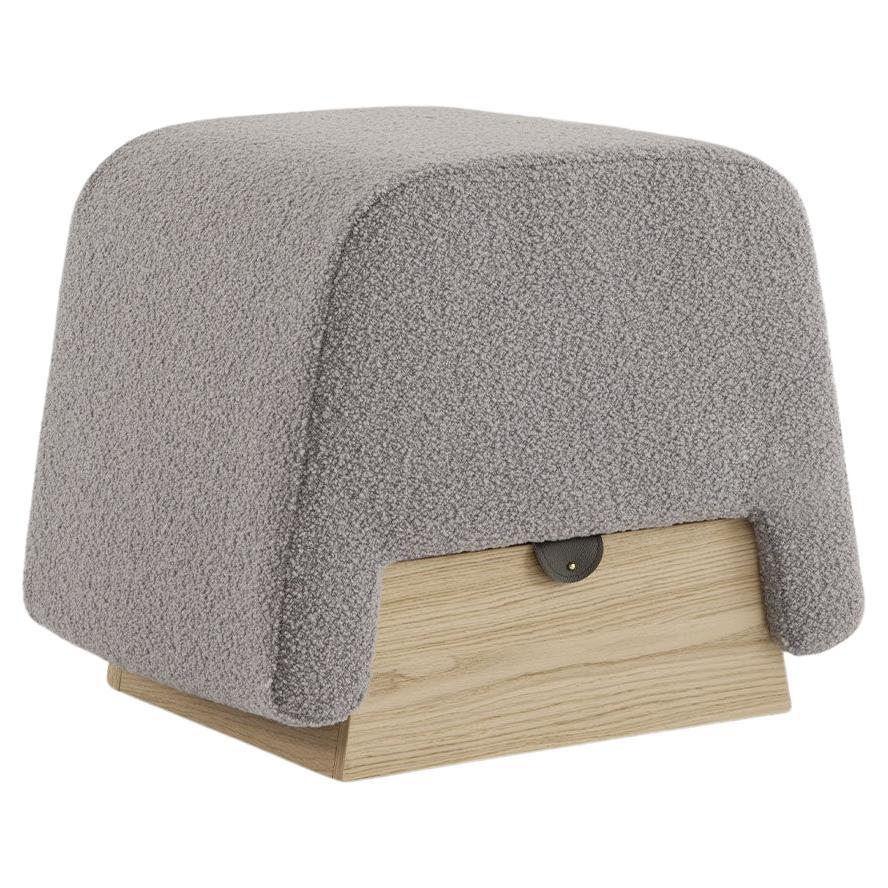 Onigiri Wool and Oak Pouf by Morica Design