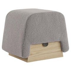 Onigiri Wool and Oak Pouf by Morica Design
