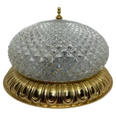 Onion Dome Shaped Hollywood Regency Style Glass Flush Mount by Soelken, 1970s