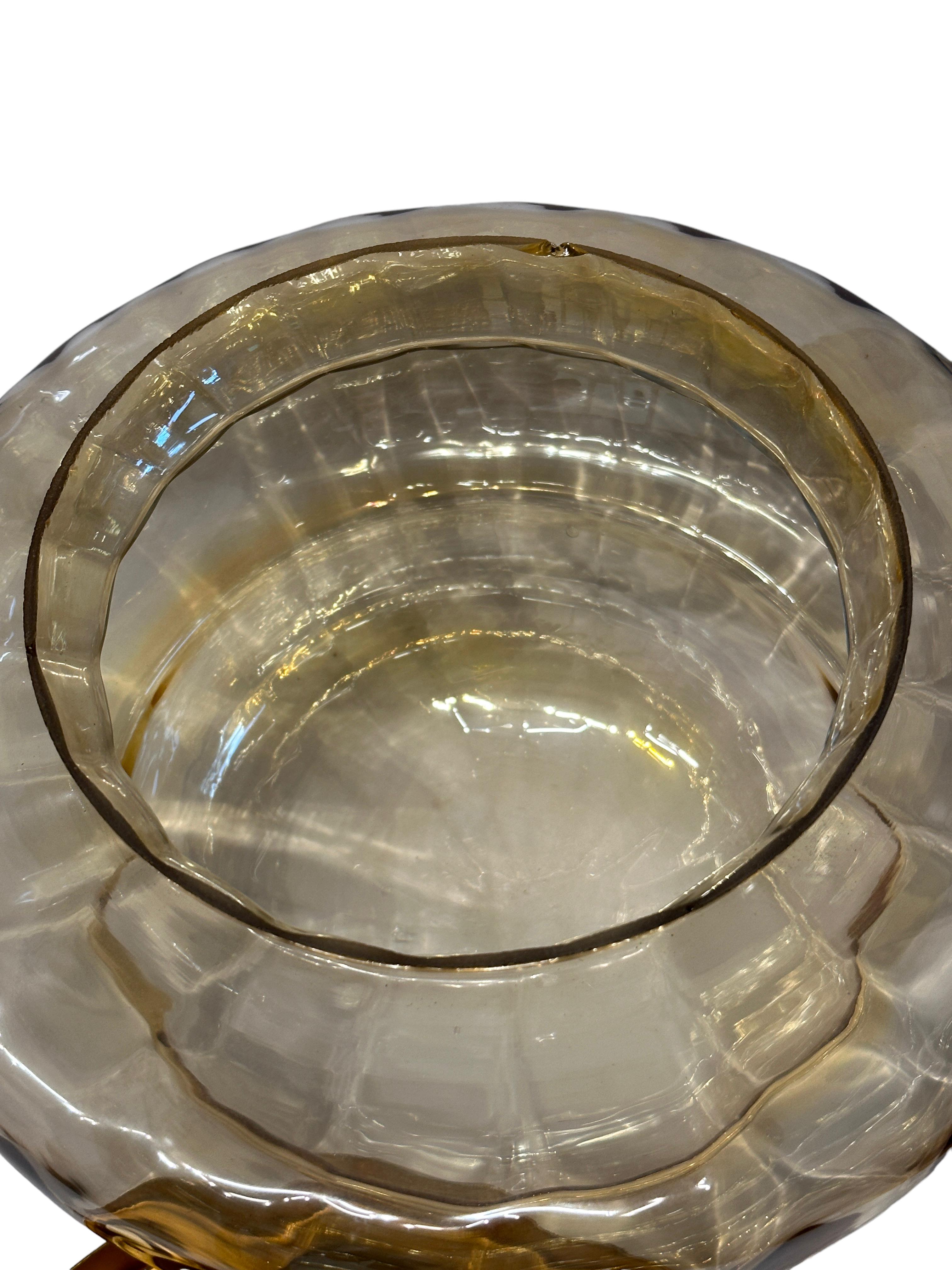 Onion Dome Shaped Mid Century Modern Glass Flush Mount, 1980s For Sale 3