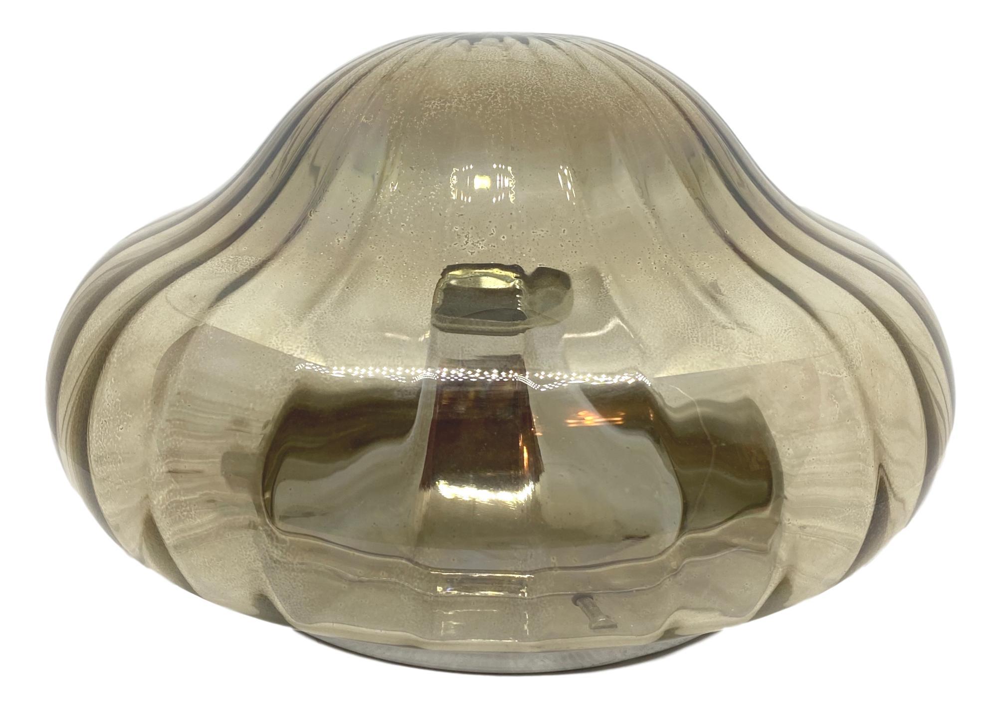 Onion Dome Shaped Mid Century Modern Glass Flush Mount, 1980s In Good Condition In Nuernberg, DE