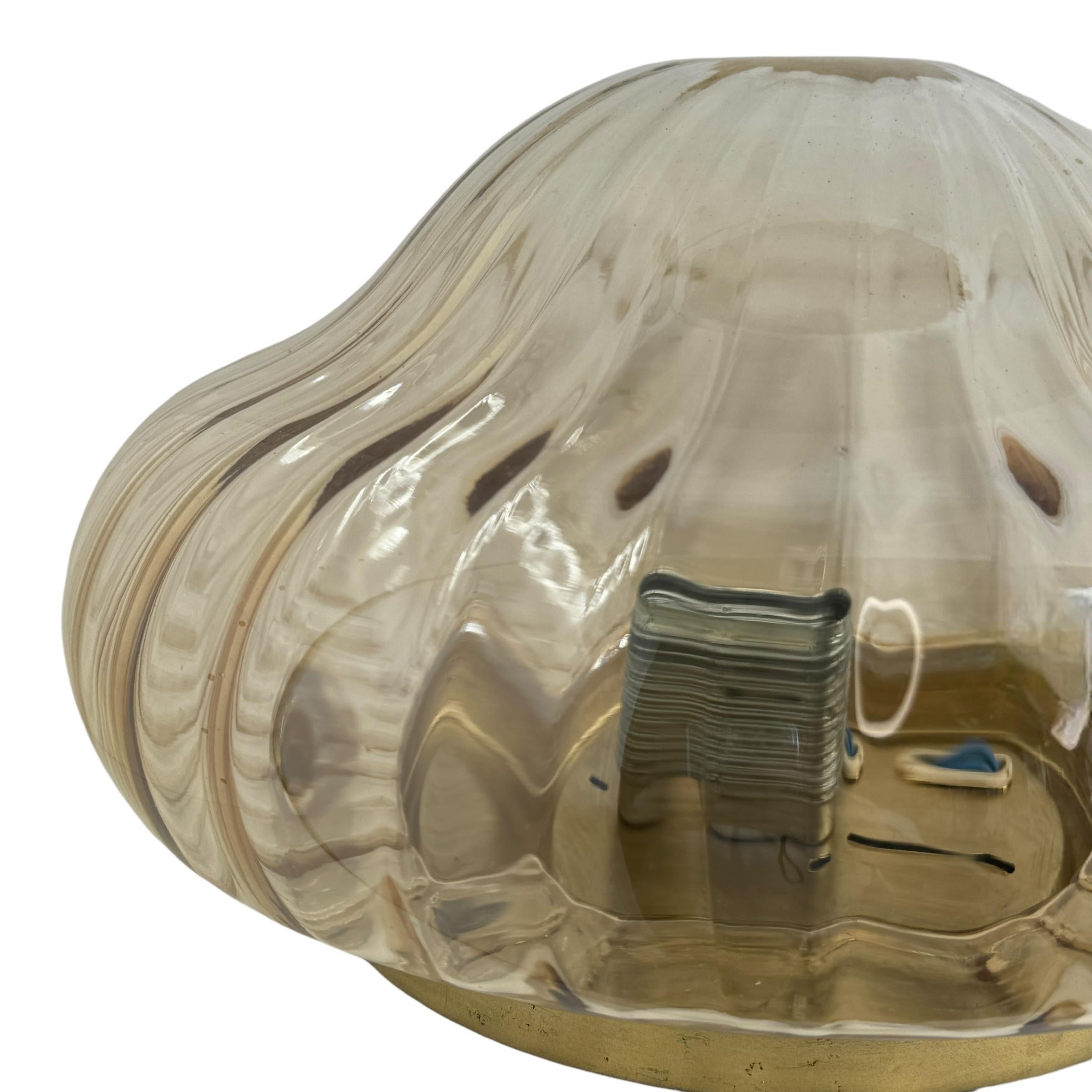Empotrable de cristal moderno de mediados de siglo en forma de cúpula de cebolla, años 80 en venta 2