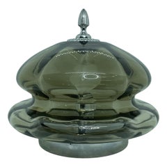 Onion Dome Shaped Mid-Century Modern Glass Flush Mount, 1980s