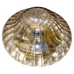 Onion Dome Shaped Mid Century Modern Glass Flush Mount, 1980s
