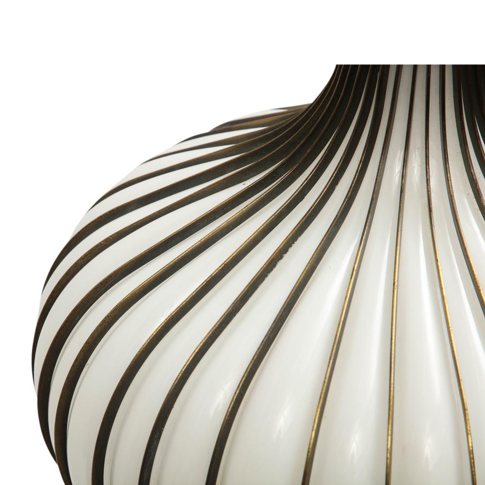 Onion Pendant Lamp, Brass, Glass, Lightcraft of California For Sale 2