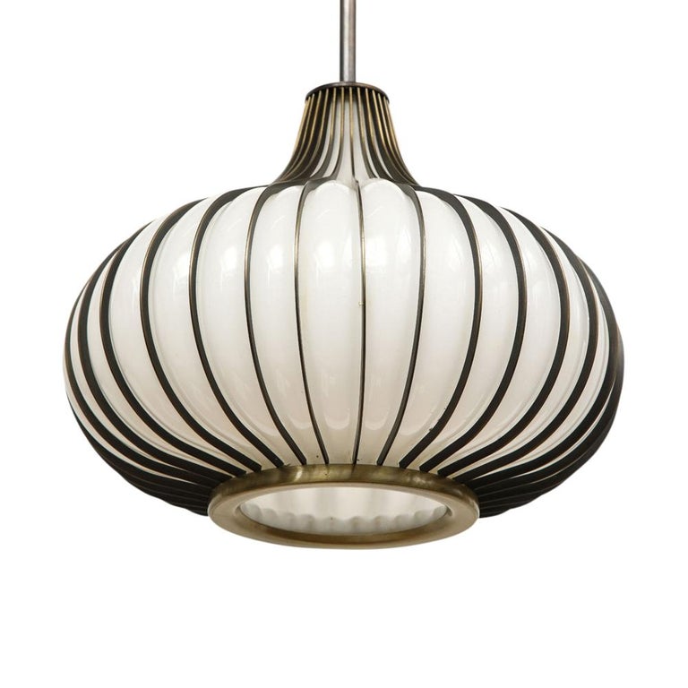 Onion Pendant Lamps, Bronze, Glass, Light Craft of California For Sale 3