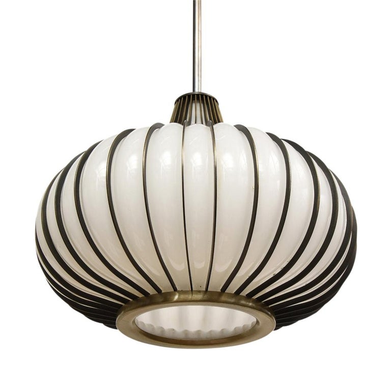 Onion Pendant Lamps, Bronze, Glass, Light Craft of California For Sale 1
