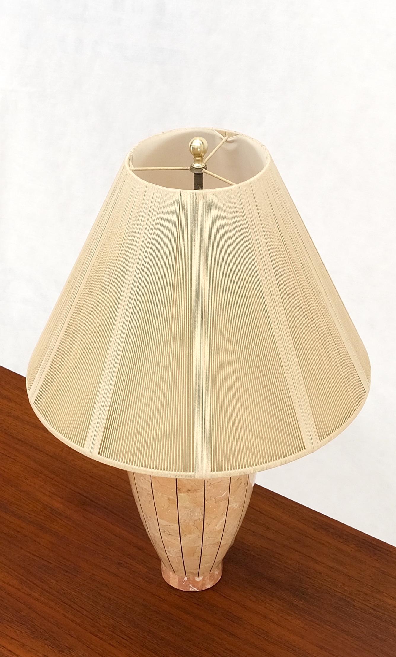 Onion Shape Tessellated Stone Brass Inlay Table Lamp Mint! For Sale 5