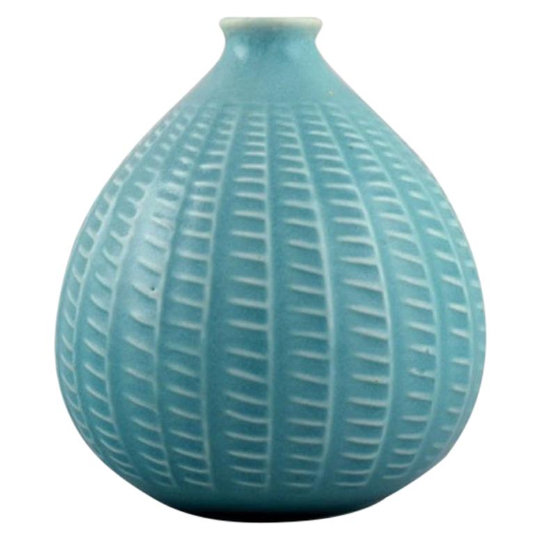 Onion-Shaped Arabia Vase in Glazed Ceramics, Finnish Design, Mid-20th Century