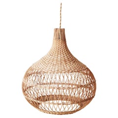 Onion-Shaped Mid-Century Modern Hand-Woven Ceiling Lamp Germany 1960s