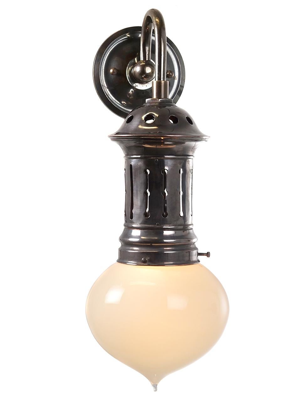 American Onion Vaseline Sconce in Vented Copper Fixture For Sale