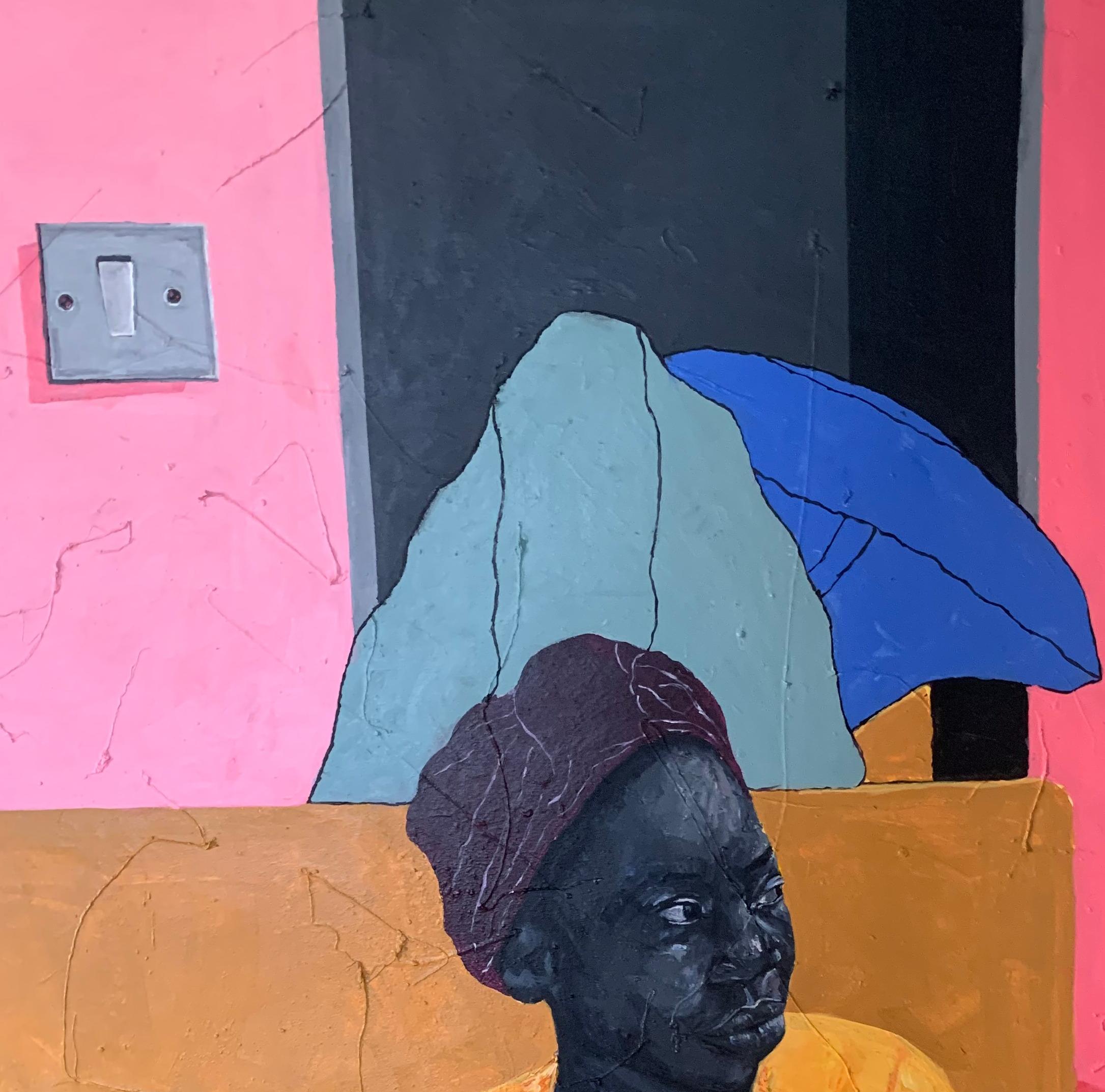 Waiting - Painting by Oniosun Victoria Erioluwa