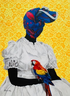 Perched on Her Arm -21st Century, Contemporary, Figurative Surrealism, Fashion