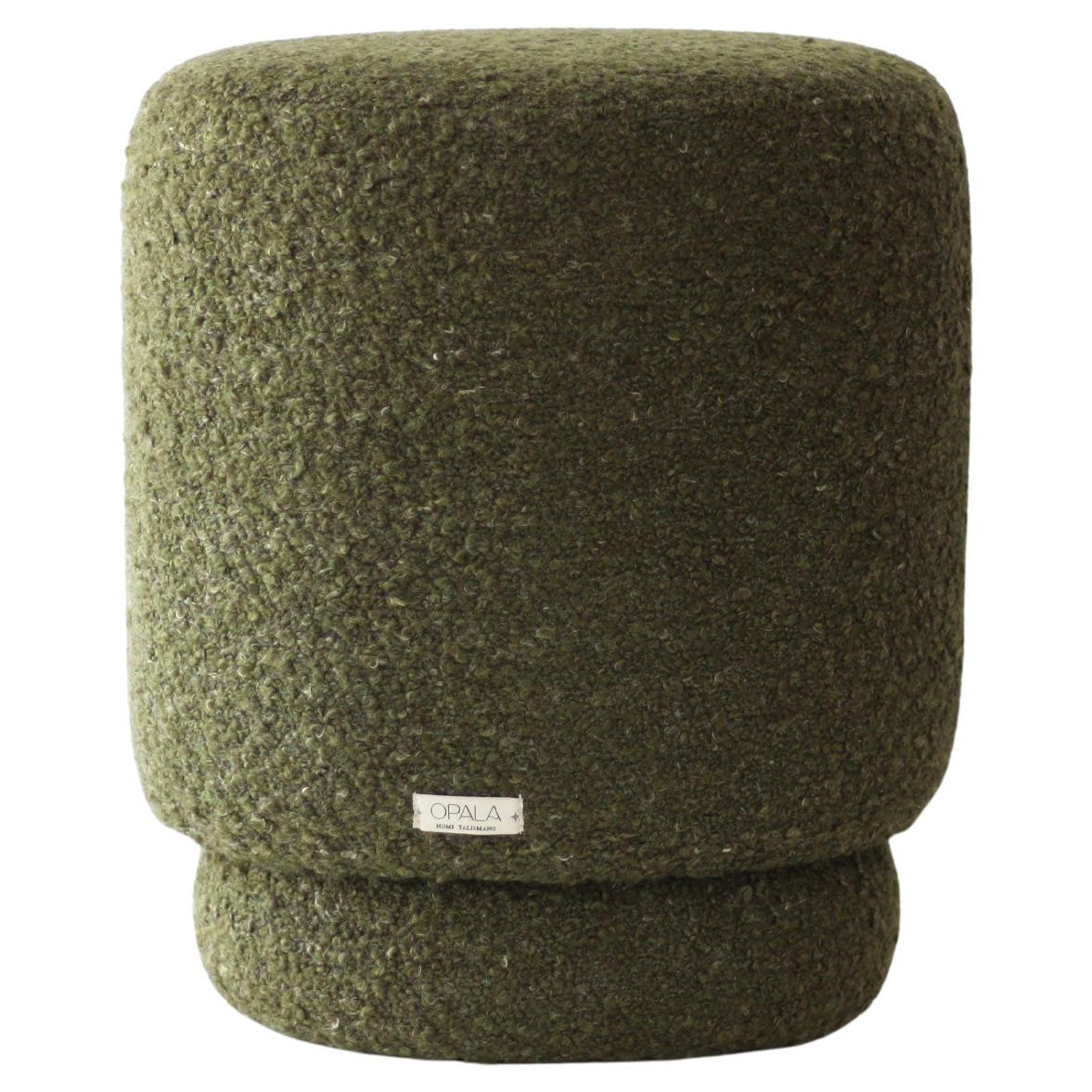 ONIX II Organic Pouf Modernity Ottoman en bouclé vert sec