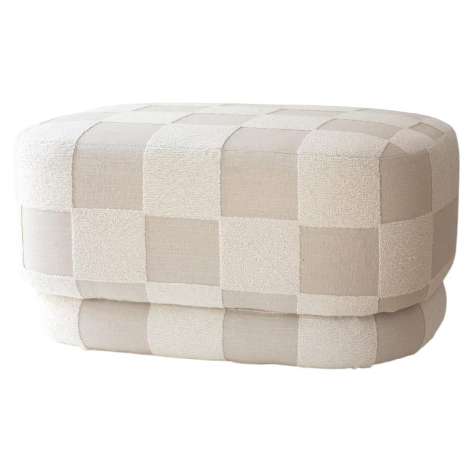 ONIX Grand pouf moderne bio à carreaux bouclés