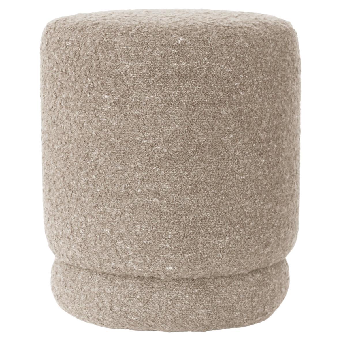 ONIX Otomana Puf Moderna Ecológica en Bouclé color Blanco Capuchino