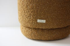ONIX Organic Modern Pouf Ottoman in Curry color Bouclé