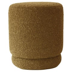 ONIX Organic Modern Pouf Ottoman in Curry color Bouclé