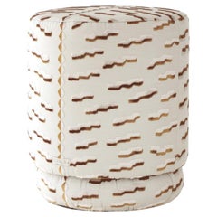 ONIX Organic Modern Pouf Ottoman in Dedar Jacquard Velvet